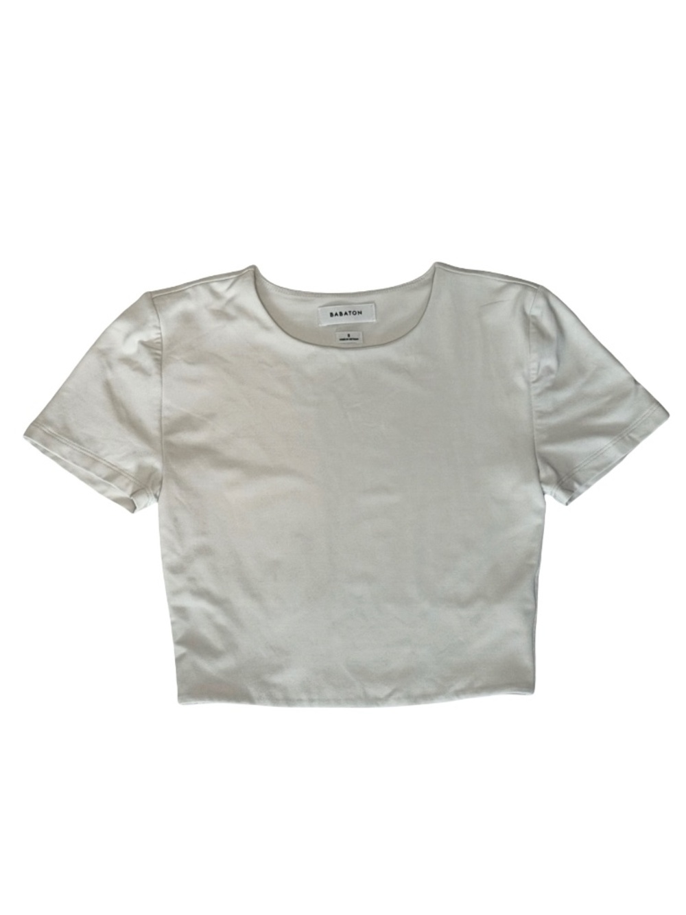 Aritzia Babaton Original Contour Cropped T-Shirt - Cream - Small